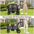 thumbnail image 4 of INFANS Poussette-wagon pour 2 Enfants, Guidon Pliable et Réglable, 2 Places avec Capote Amovible et Tablette pour les Collations, Repose-Pieds Rabattable Confortable et Sièges Rembourrés, 4 of 9