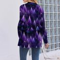 thumbnail image 4 of yuCgh Women's Christmas Printed Lightweight Cardigan Long Sleeved Casual Loose Thin Fit with Pockets Comfortable and Stylish Jacket for Daily Use,Dark Purple XL, 4 of 4