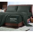 thumbnail image 5 of Royale Linens Bamboo Fitted Sheet Queen Only - Cooling Queen Size Fitted Sheets For Bed - Deep Pocket Upto 16" - Organic Viscose Derived from Bamboo - Breathable &Silky Bottom Sheet (60x80 Inch,Grey), 5 of 9