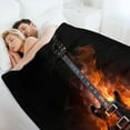 thumbnail image 6 of Electric Guitar in Fire Super Soft Blanket Flannel Throw Blanket Flannel Microfiber Blankets for Couch Bed Sofa Fluffy and Warm 50"x60", 6 of 9