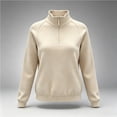 thumbnail image 2 of Womens Half Zip Pullover Fleece Stand Collar Sweatshirt Basic Soft Casual Baselayer Sweatshirts, 2 of 5
