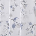 thumbnail image 4 of Uptown Home Navy Blue Leaf Shower Curtain Water Resistant Decorative Sweeping Floral Print Canvas Bathroom Spa Hotel Shower Curtain with Buttonholes (White, 70"x72"), 4 of 5
