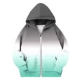 thumbnail image 2 of ATOGUTA Sweatshirts For Girls Kids Casual Long Sleeve Zip Up Tie-dye Hoodies Fall Jacket with Pockets Size 4T-12 Green, 2 of 5