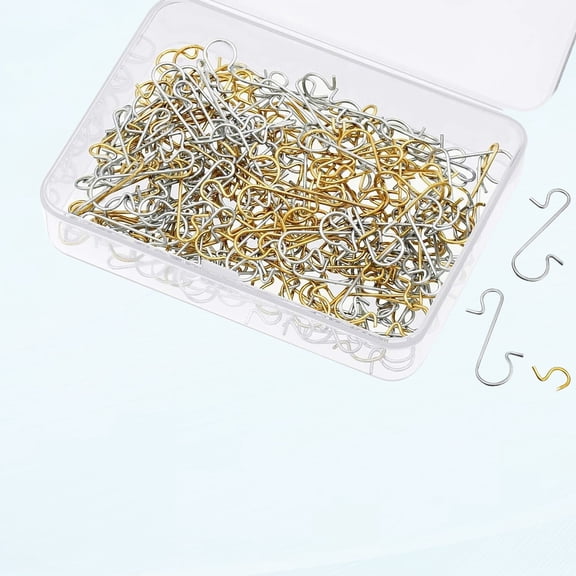 Ornament Hooks Metal Wire Ornament Hangers with Storage Box for Christmas Tree Decoration (201, Gold and Silver)
