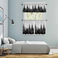 thumbnail image 6 of Dark Gray Forest Kitchen Curtains Valances and Tiers Set of 3 Black Tree Watercolor Bird Vintage Abstract Tier Curtains and Valance with Rod Pocket for Small Windows, 27.5"x24", 6 of 9