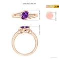 thumbnail image 4 of ANGARA Natural 1.15 ct Amethyst and Diamond Split Shank Ring in 14K Rose Gold for Women (Size-8x6mm) | February Birthstone, Birthday, Anniversary, Jewelry Gift for Women | Natural Amethyst Ring, 4 of 8