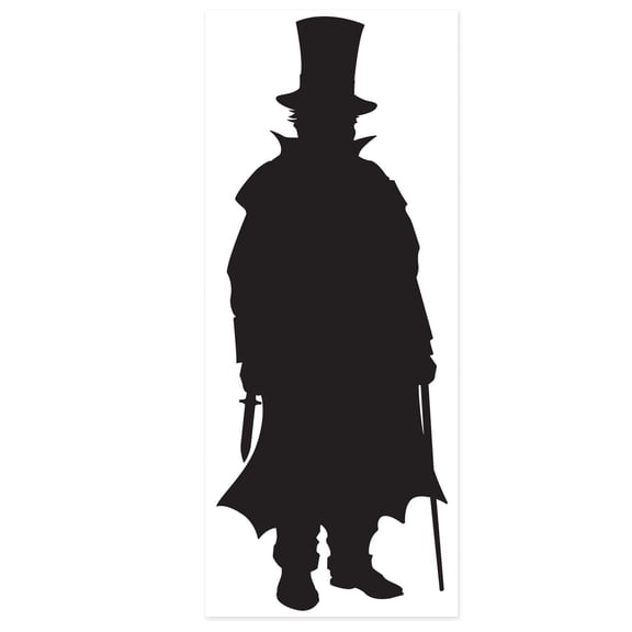 Club Pack of 12 Black Sherlock Holmes Villain Silhouette Cutouts 30"