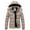 khaki, variant on KVE Women's Hooded Winter Coat Warm Quilted Thicken Puffer Jacket with Removable Hood Grey X-Large