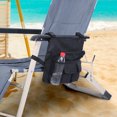 thumbnail image 3 of Bolso de hombro portátil para acampar al aire libre, asiento de playa, bolsillos colgantes, almacenamiento (negro), 3 of 8