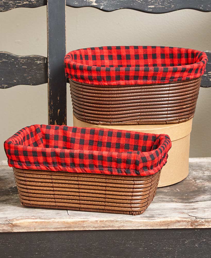 The Lakeside Collection Set of 2 Woodland Lined Baskets