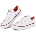thumbnail image 2 of Women Canvas Sneakers Casual Shoes Flat Women Shoes Sneakers White Size 10, 2 of 9