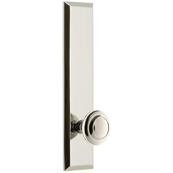 Grandeur Favcir_Tp_Psg_238 Fifth Avenue Solid Brass Rose Tall Plate Passage Door Knob Set