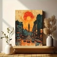 thumbnail image 6 of Sunset Cityscape Canvas Painting/Wall Art Perfect for Living Room Office Dining Room and Hotel Decoration., 6 of 8