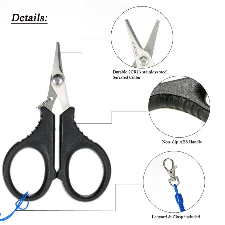 Lixada Small Fishing Scissors Line Cutter Cutting Fishing Lures Stainless Steel