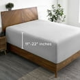 thumbnail image 3 of (2 pack) Bare Home Fitted Sheet - 22" Extra Deep Pocket - Premium 1800 Collection - King, Cloud Gray, 3 of 8