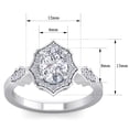 thumbnail image 5 of SuperJeweler 1 1/2 Carat Oval Shape Moissanite and Halo Diamond Ring In Sterling Silver For Women, 5 of 6
