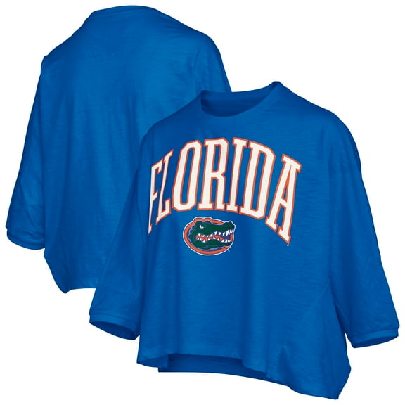 Women's Pressbox Royal Florida Gators Midi Arch Over Logo Oversized T-Shirt
