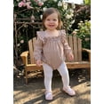 thumbnail image 3 of RUINIXCW Newborn Baby Girl Spring Fall Winter Outfit Plaid Gingham Bubble Romper Infant Girl Clothes Long Sleeve Square Neck Sweet Bodysuit Playsuit, 3 of 10