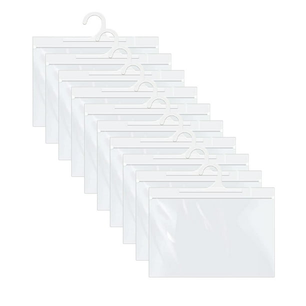 Jmntiy Hanging Storage Bag, Large Hook Transparent Plastic Bag