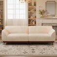thumbnail image 3 of 86.61" Three-Seater Fabric Sofa, Modern Minimalist Upholstered Couch with Compressed Foam Filling & Sturdy Metal Frame, Ideal for Living Rooms & Apartments, 3 of 6