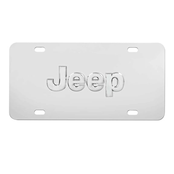 Pilot / Bully LP-130 Stainless Steel 3-D License Plate (ABS Plastic Decal, Officially Licensed Jeep)