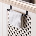 thumbnail image 2 of Barra para toallas sobre armario, soporte para toallas de cocina para puerta de armario, toallero de acero inoxidable para puerta de armario, negro mate, paquete de 2, 2 of 5