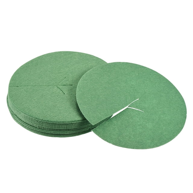 Unique Bargains Paillis Rond en Non-Tissé de 5,4 Pieds pour Arbre, Tapis, Couvre-Barrière pour Plantes, Vert, Lot de 18
