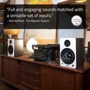 Fluance Ai61 Powered 2-Way 2.0 Stereo Bookshelf Speakers with 6.5 Drivers, 120W Amplifier for Turntable, TV, PC and Bluetooth 5 Wireless Music Streaming - RCA, Optical, USB & Sub Out (Black Ash)