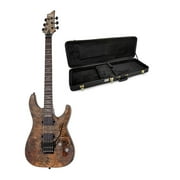Schecter Omen Elite-6 FR Electric Guitar (Black Charcoal) with Hard Shell Case
