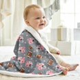 thumbnail image 3 of Football Flower Grey Pattern Soft Sherpa Fleece Throw Blanket, Warm Cozy Plush Blanket for Sofa Bed Couch, All Season, 30"x40", 3 of 5