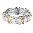 thumbnail image 1 of Fiudx Anillo de Diamantes Completo para Mujer, Accesorio de Joyería de Compromiso para Boda, Anillo Cruzado, 1 of 2