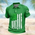 thumbnail image 5 of YueHuiYing Men's Saint Patrick's Day Embroidered Waffle Knit Half Button Open Retro Short Sleeve Collar Shirt Casual Irish Holiday Party Fashion Top, 5 of 5