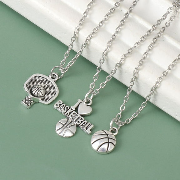 WEAVILUX Basket Necklace Silver 3Pcs 12.6x0.4x0.08in Alloy