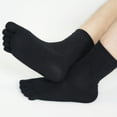 thumbnail image 7 of LOFIR Mens Toe Socks Cotton Athletic Running Ankle Five Finger Crew Socks Size 10-13, 5 Pairs, 7 of 7