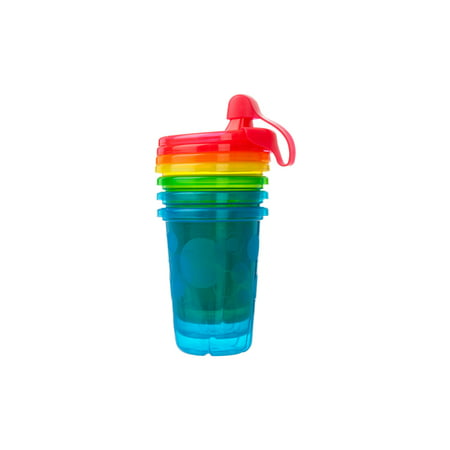 The First Years Take & Toss Spill-Proof Sippy Cups With Snap On Lids and Travel Cap, 10oz, 4