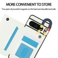 thumbnail image 3 of Designed for Google Pixel 9 Pro XL Wallet Phone Case,With Card Slots,PU Leather Back Folio Flip Kickstand,Double Magnetic Clasp and Durable Shockproof Rugged Anti-fall Phone Case,White, 3 of 9