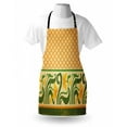 thumbnail image 3 of Art Nouveau Apron Fresco Ornament Geometric Pattern with Exotic Daffodil Floral Border, Unisex Kitchen Bib Apron with Adjustable Neck for Cooking Baking Gardening, Orange Yellow Green, by Ambesonne, 3 of 3