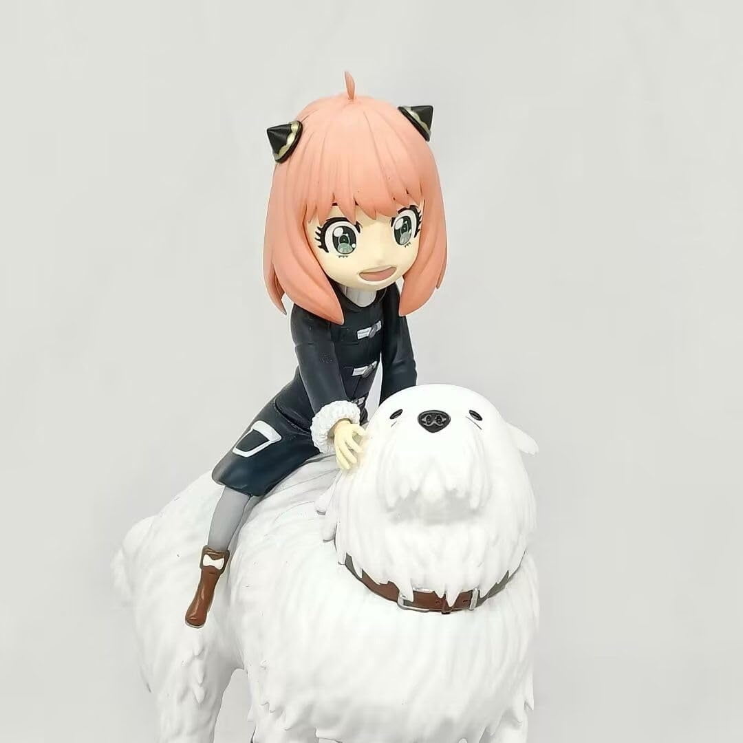 New Anya Forger Figure, Bond Figure, Anya Ride Bond Action Figures 22cm/8.7inch Handmade PVC Statues Collectible Souvenirs for Anime Fans Gifts