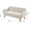 thumbnail image 7 of Tbfit 67" W Loveseat Sofa, Mid Century Modern Decor Love Seats Furniture, Button Tufted Upholstered Love Seat Couch for Living Room (Beige), 7 of 7