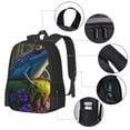 thumbnail image 2 of Balery Cute Blue Frog Mochila para hombre y mujer - Tela Oxford 600D resistente - Gran capacidad, resistente al agua, ideal para la escuela, viajes y senderismo, 2 of 6