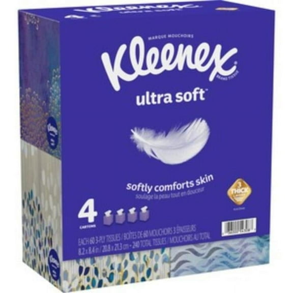 Kimberly-Clark  Ultra Soft Facial Tissues, White - Pack of 4