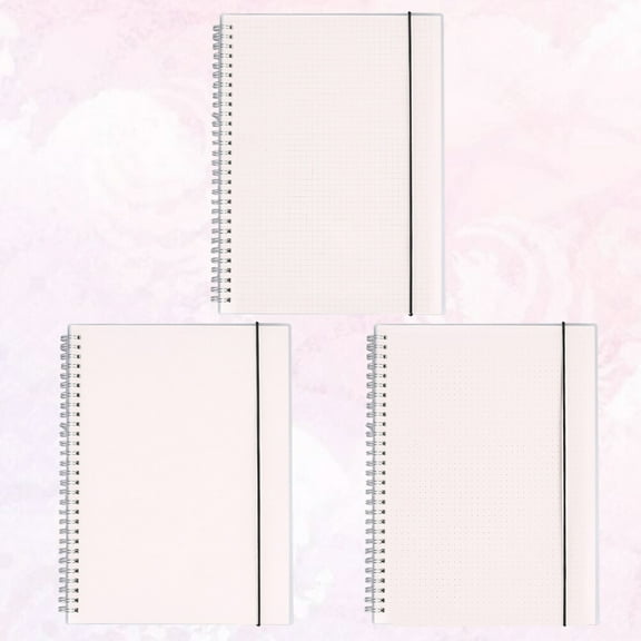 Worgeous 3pcs Dotted Grid Notebook White Paper Note Taking Stationery for Students