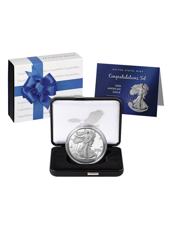 2026 Proof American Silver Eagle, Congratulations Set