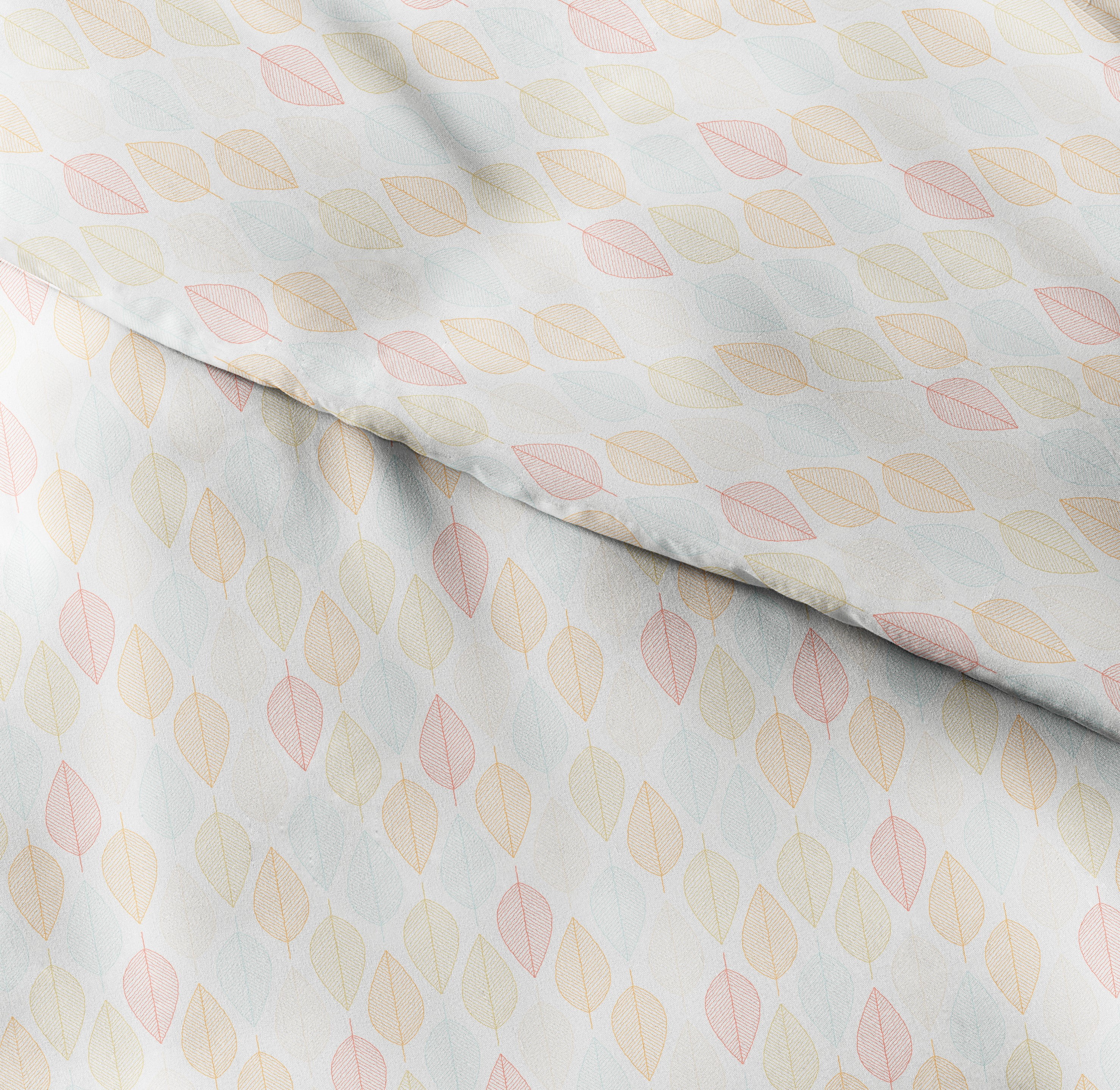 Noble Linens Yellow Fall Foliage Pattern 3-Piece Duvet Cover Set, King/Calking