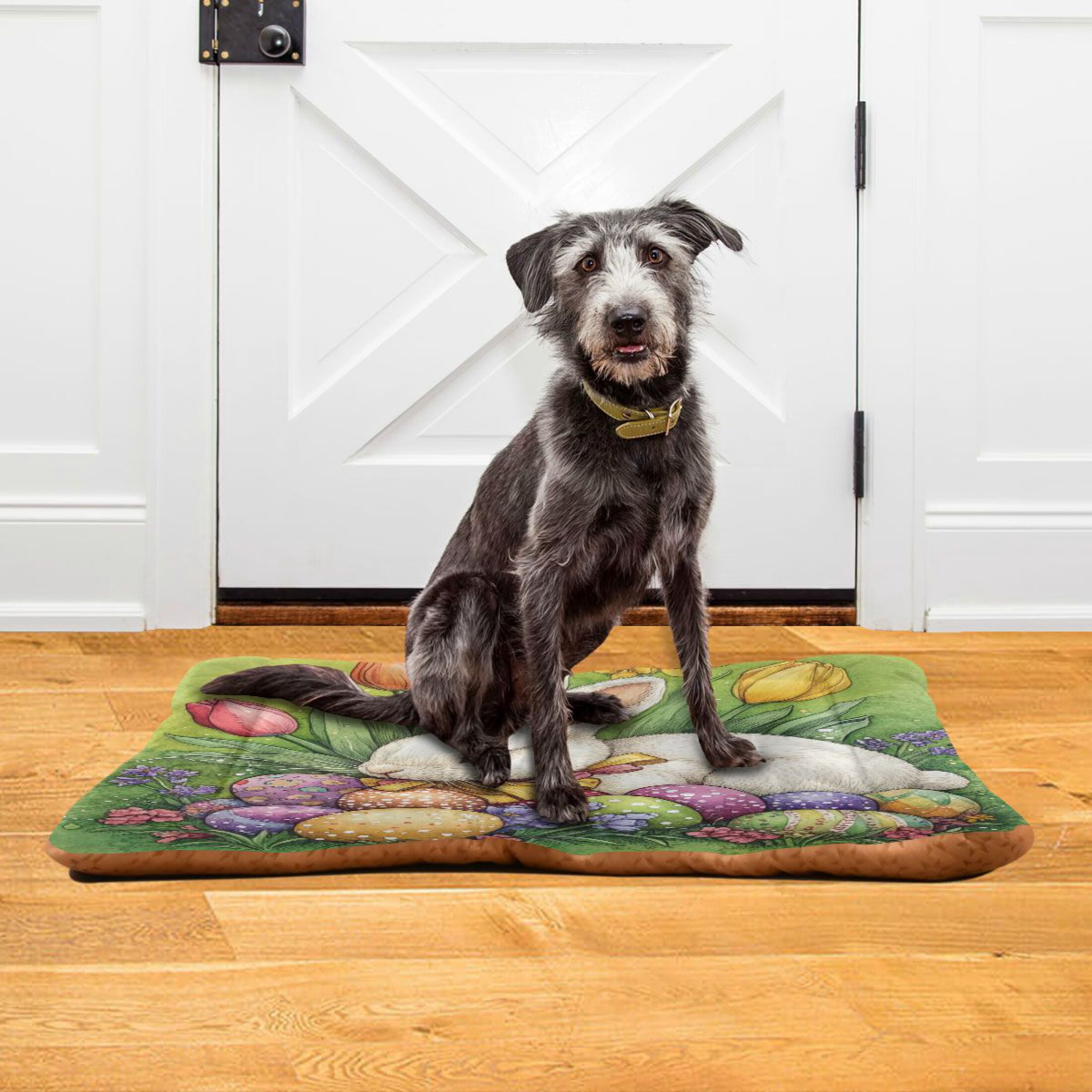 Qxltty Easter White Bunny Ped Pad Wear-resistant and Hard to Bite Through Sleeping Pad for Small Medium Large Dogs Winter Pet Bed 36×24in
