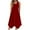 Red, variant on Busydd Dresses for Women Trendy Solid Color Summer Dress Round Neck Sleeveless Midi Dresses for Women Flowy Pleated Casual Sundresses for Women with Pockets Green M