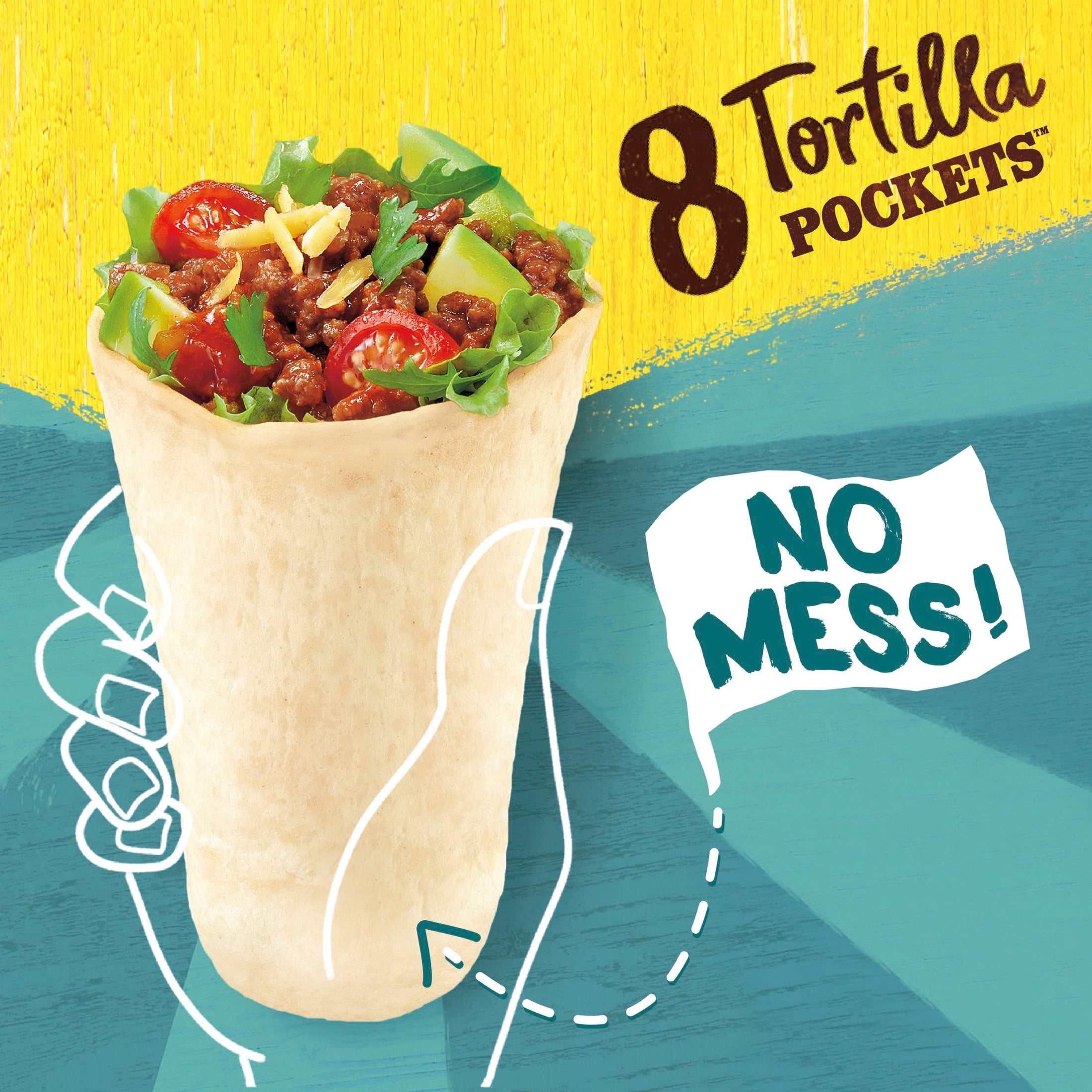 (3 pack) Old El Paso Flour Tortilla Pockets, Meal Prep, 8 Ct, 8.4 oz