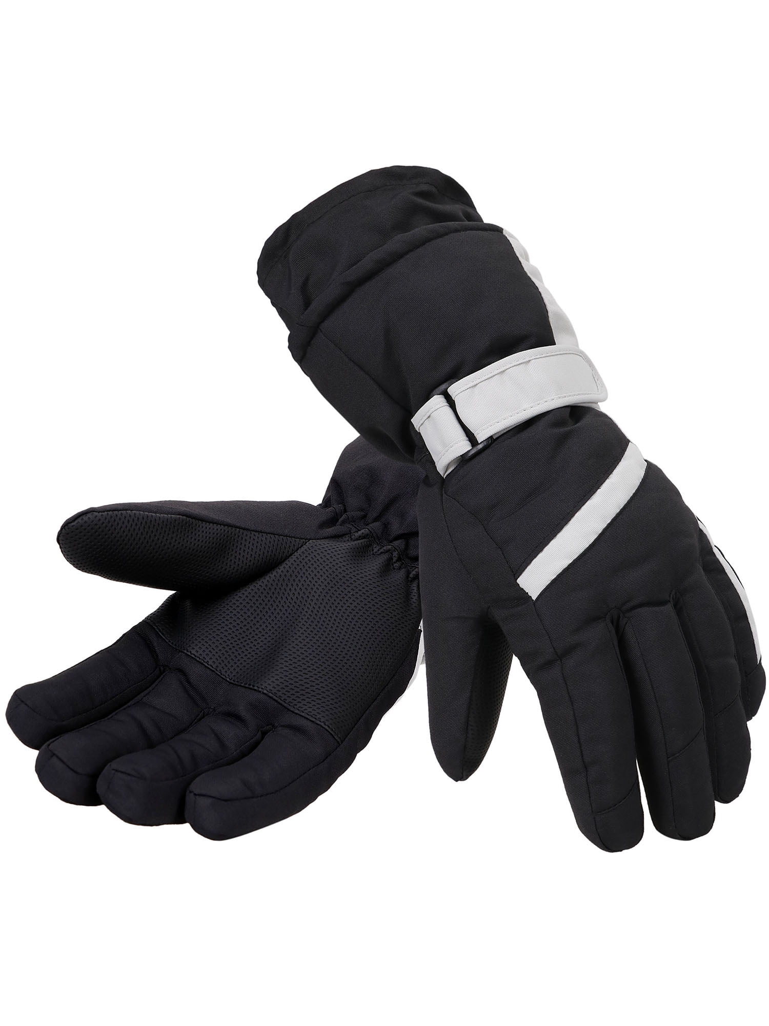 Men's 3M Thinsulate Lined Waterproof Snowboard / Ski Gloves,L,Black Silver