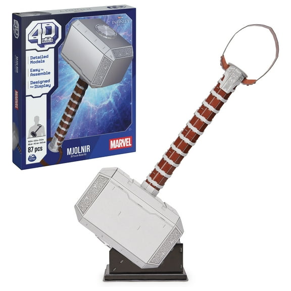 4D Build, Marvel Mjolnir Thor Hammer 3D Puzzle Model Kit