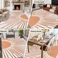thumbnail image 5 of 6'x9' Area Rugs, Orange Sunshine Indoor Outdoor Area Rug for Living Room Bedroom, Lines Retro Abstract Middle Century Washable Bathroom Rugs Kitchen Floor Carpet Mats Home Decor Aesthetic, 5 of 8